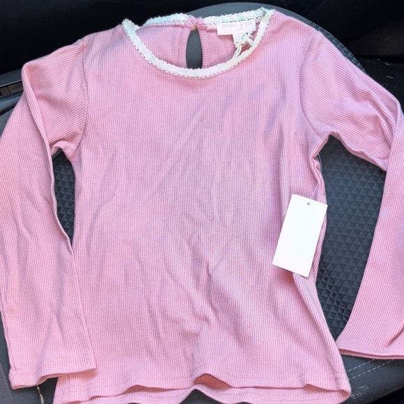 NWT Pink Lace Trim Top - Picture 1 of 6